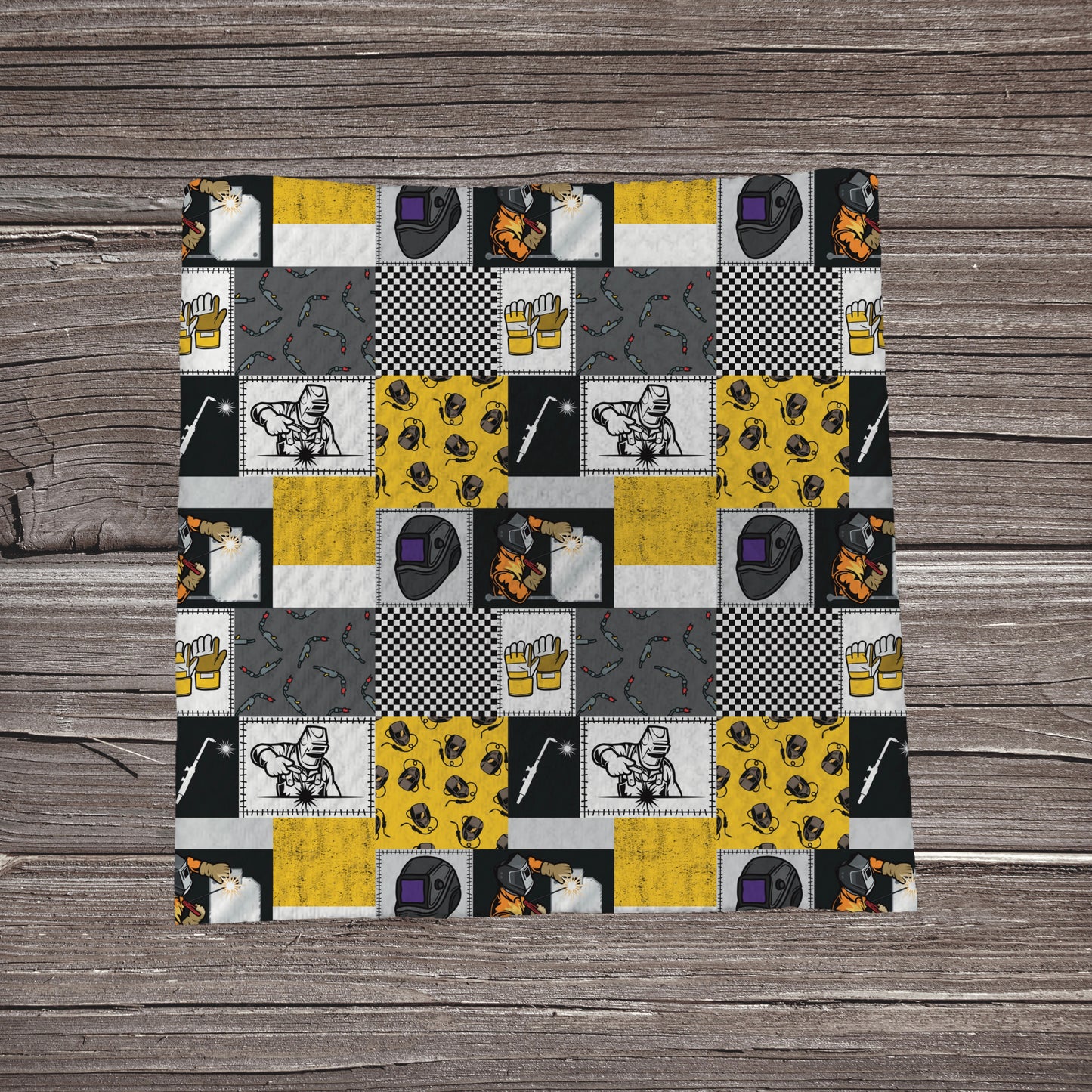 Yellow Welder Patchwork | Fabric Strip- Bow Making- Headwraps- Scrunchies