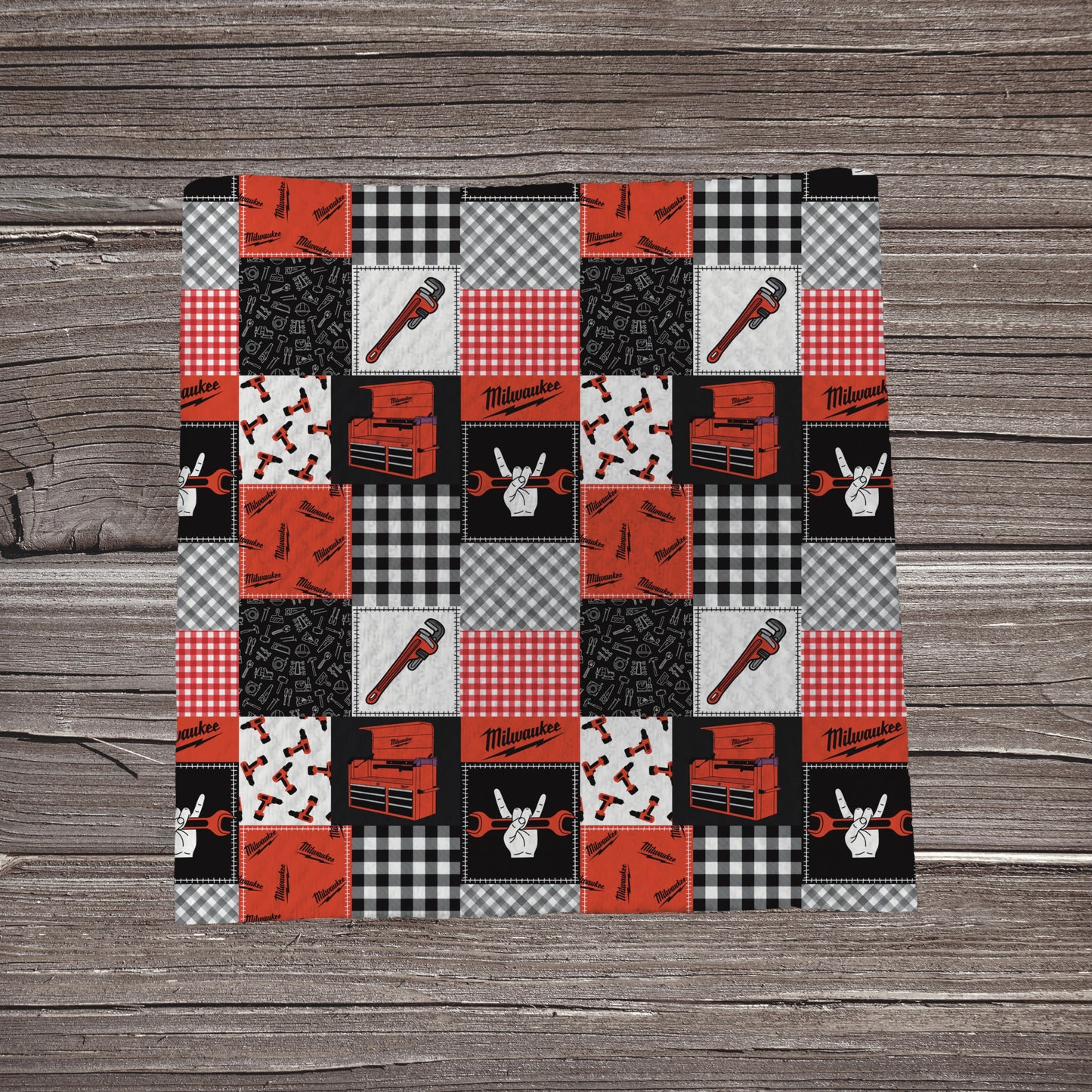 Red Milwaukee Patchwork | Fabric Strip- Bow Making- Headwraps- Scrunchies