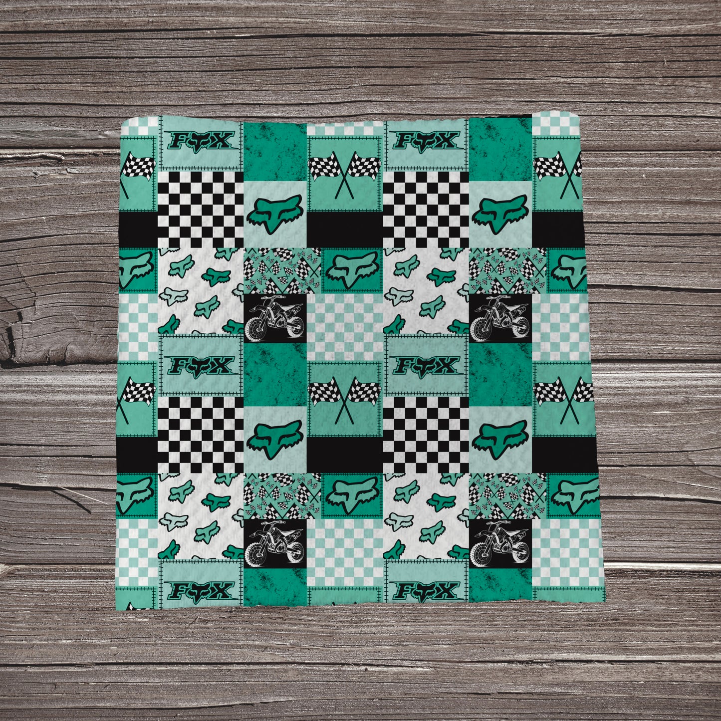 Turquoise Fox Patchwork | Fabric Strip- Bow Making- Headwraps- Scrunchies