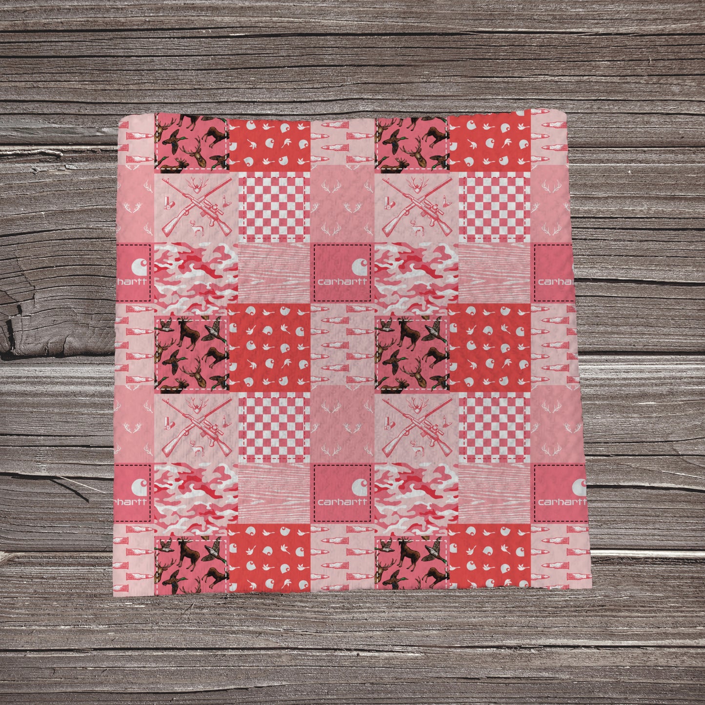 Carhartt Lets Go Hunting Patchwork- PINK | Fabric Strip- Bow Making- Headwraps- Scrunchies