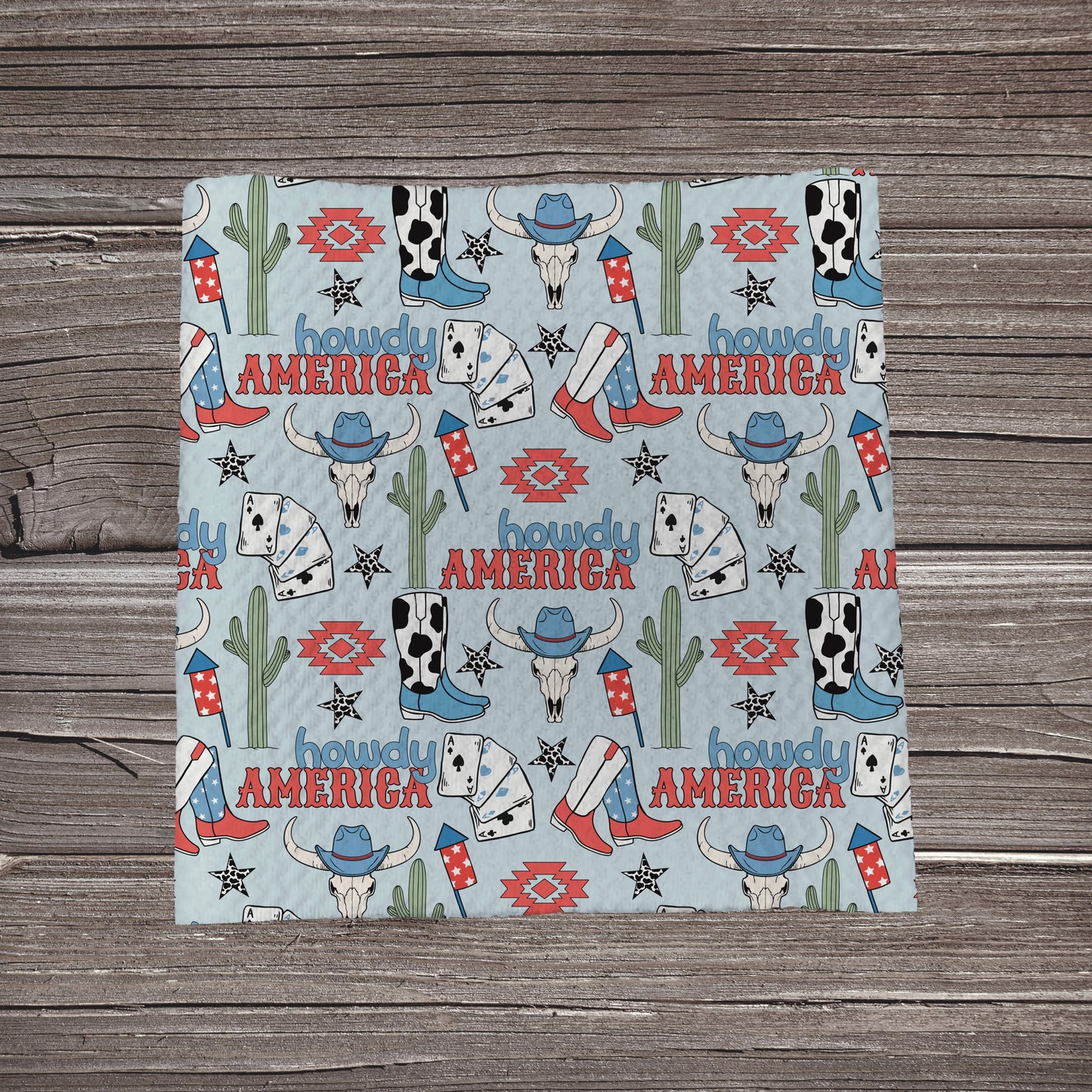 Howdy America Cowboy | Fabric Strip- Bow Making- Headwraps- Scrunchies
