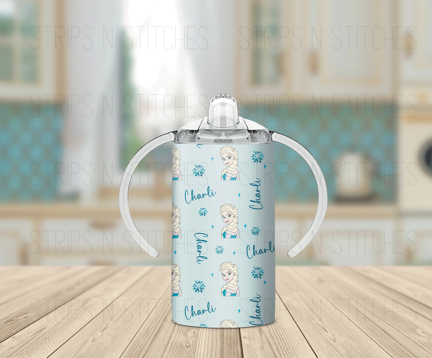 Frozen CUSTOM NAME *Exclusive Design* - Grow with Me Tumbler- 12oz- Two Lids
