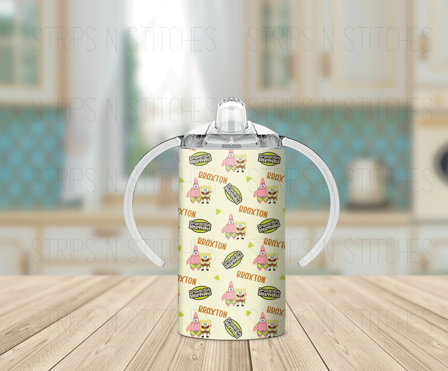 SpongeBob CUSTOM NAME *Exclusive Design* - Grow with Me Tumbler- 12oz- Two Lids