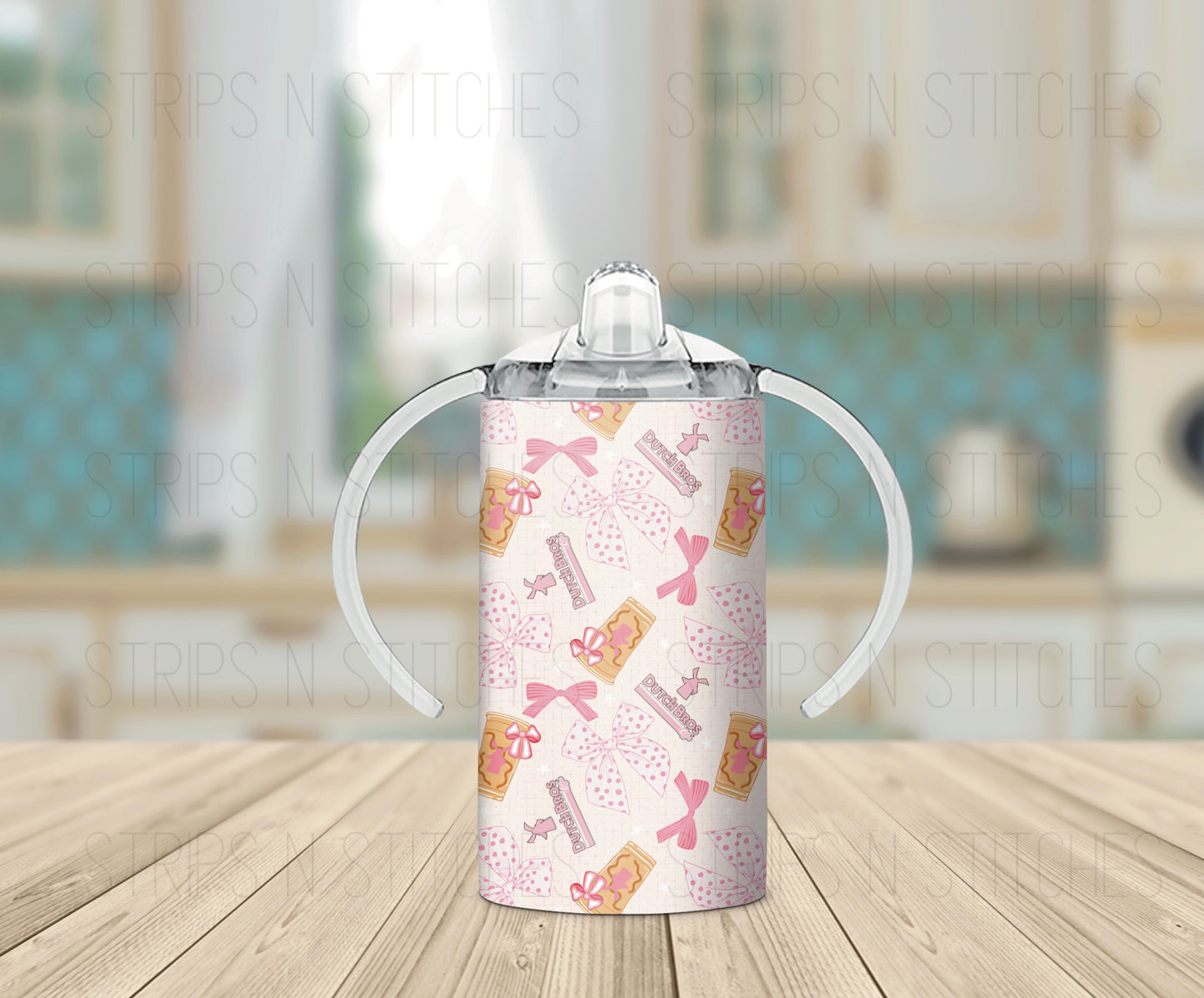 Pink Dutch Bros & Bows *Optional Personalization* Grow with Me Tumbler- 12oz- Two Lids
