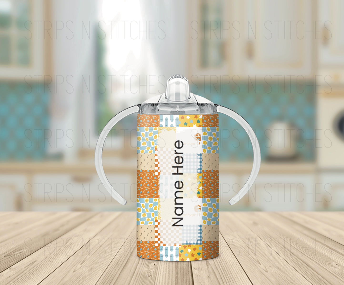 Good Vibes Carhartt Patchwork *Optional Personalization* Grow with Me Tumbler- 12oz- Two Lids