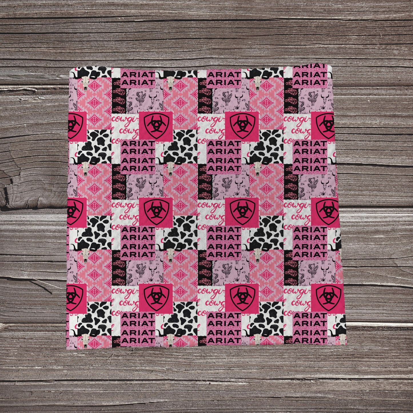 Pink Cowgirl Ariat Patchwork | Fabric Strip | Bow Making | Scrunchie | Headwrapaw
