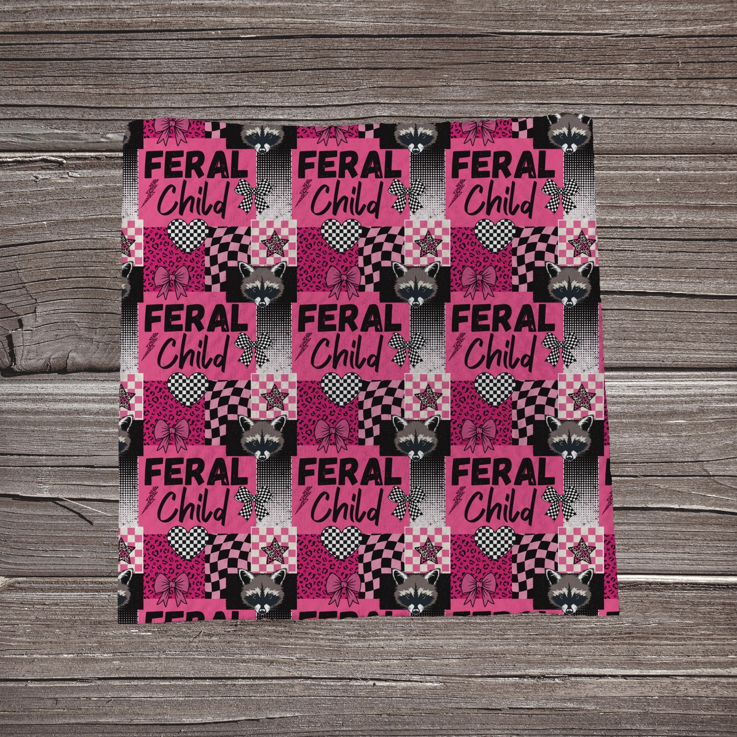 Pink Feral Child Patchwork | Fabric Strip | Bow Making | Scrunchie | Headwrapaw