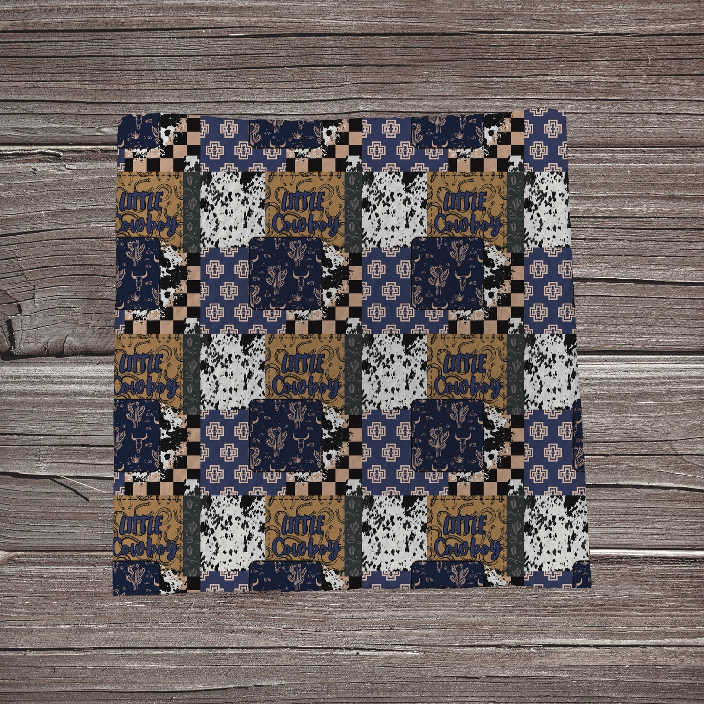 Little Cowboy Patchwork | Fabric Strip | Bow Making | Scrunchie | Headwrapaw