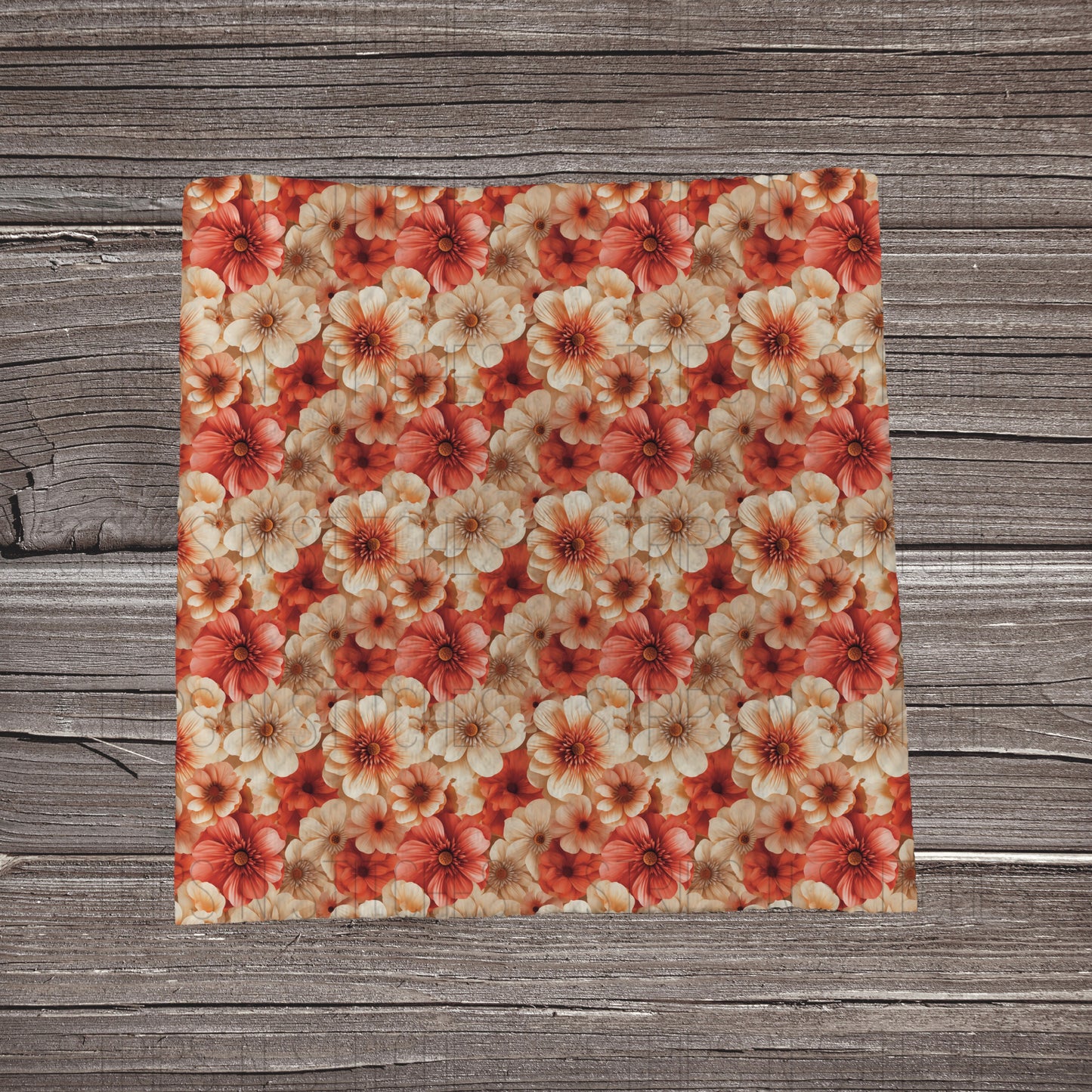 3D Coral Floral | Fabric Strip- Bow Making- Headwrap- Scrunchie