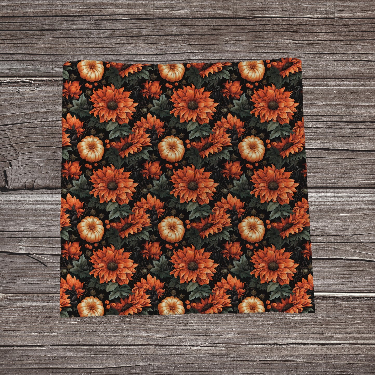 Embroidery Fall Floral | Fabric Strip- Bow Making- Headwrap- Scrunchie