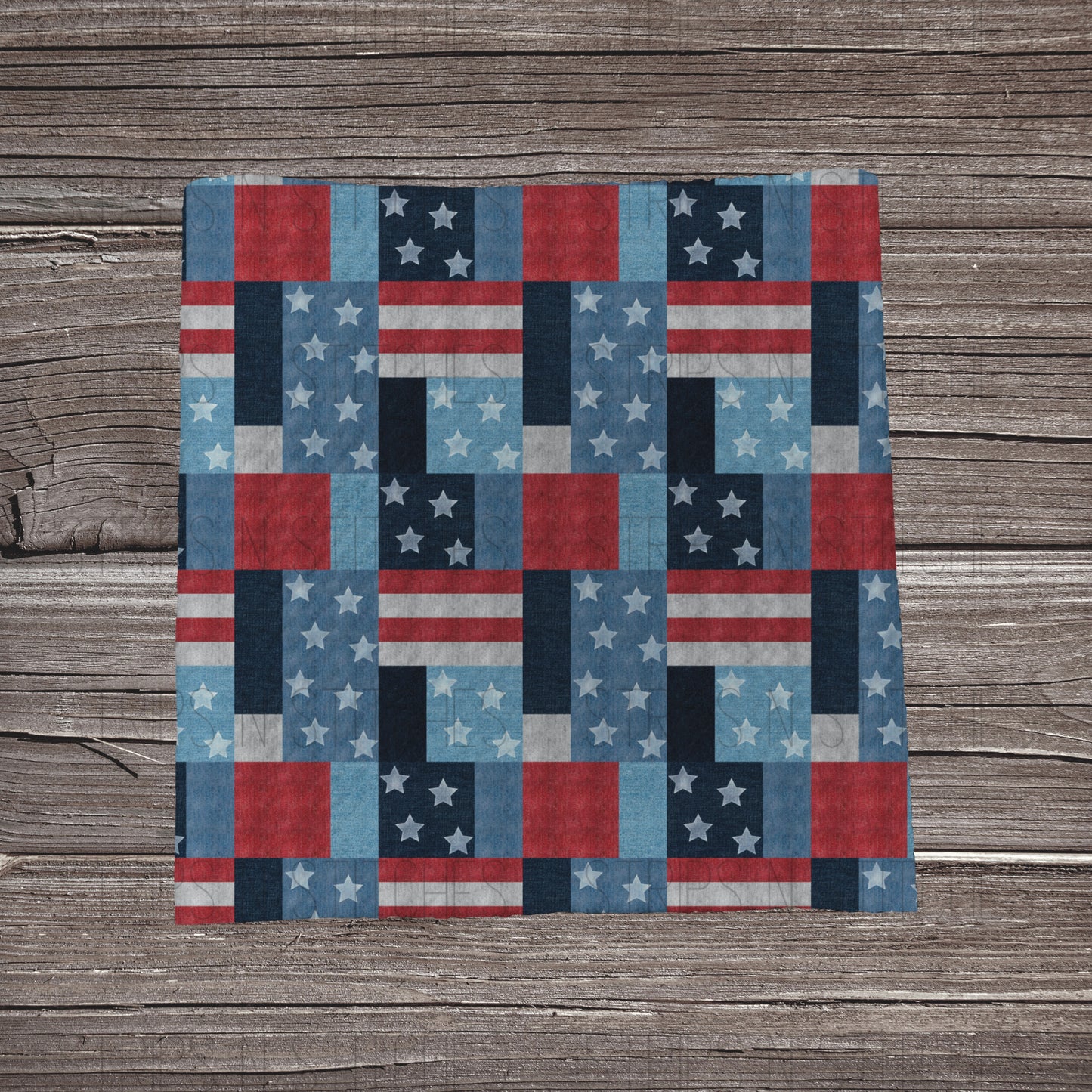 Stars & Stripes Patchwork Faux Denim | Bow Making | Headwrap | Scrunchies