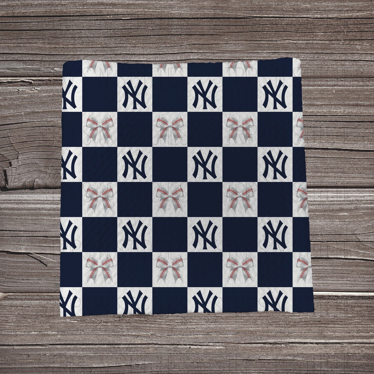 Checkered Big Leagues & Bows | All 30 Teams Available | Fabric Strip- Bow Making- Headwrap- Scrunchies
