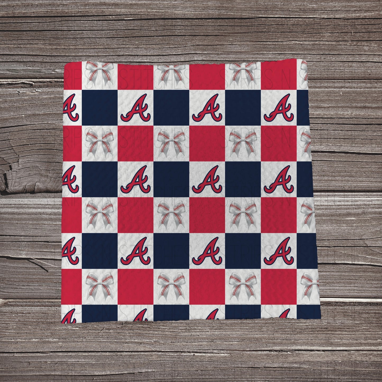 Checkered Big Leagues & Bows | All 30 Teams Available | Fabric Strip- Bow Making- Headwrap- Scrunchies
