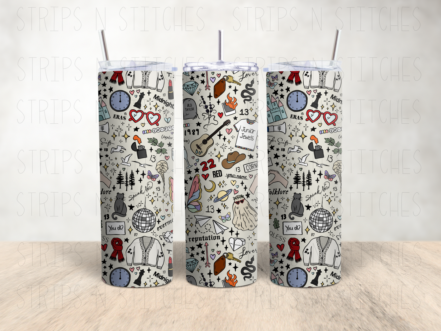 Swiftie- 20 Oz Stainless Steel Tumbler with Lid & Straw