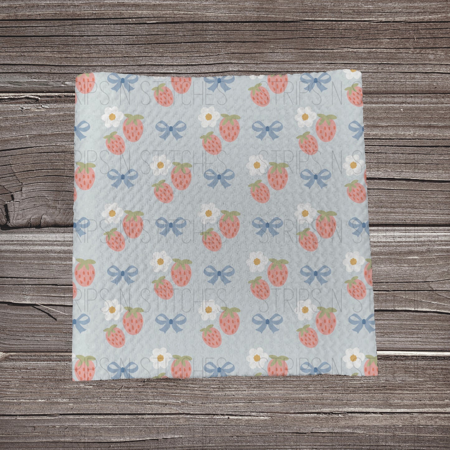 Whimsy Strawberry & Flowers | Fabric Strip- Bow Making- Headwrap- Scrunchies