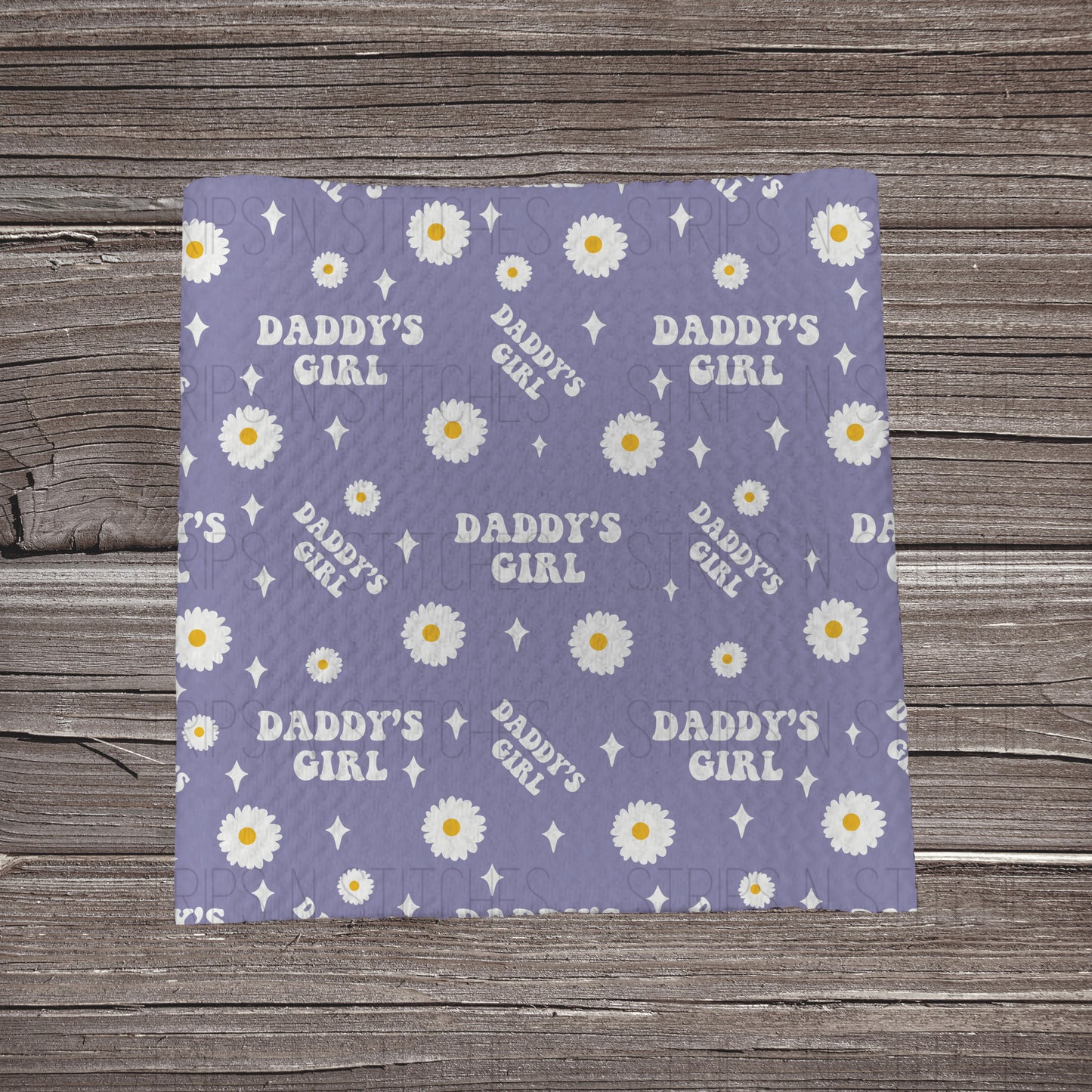 Daddy’s Girl & Flowers- Purple- *EXCLUSIVE* | Fabric Strip- Bow Making- Headwrap- Scrunchies