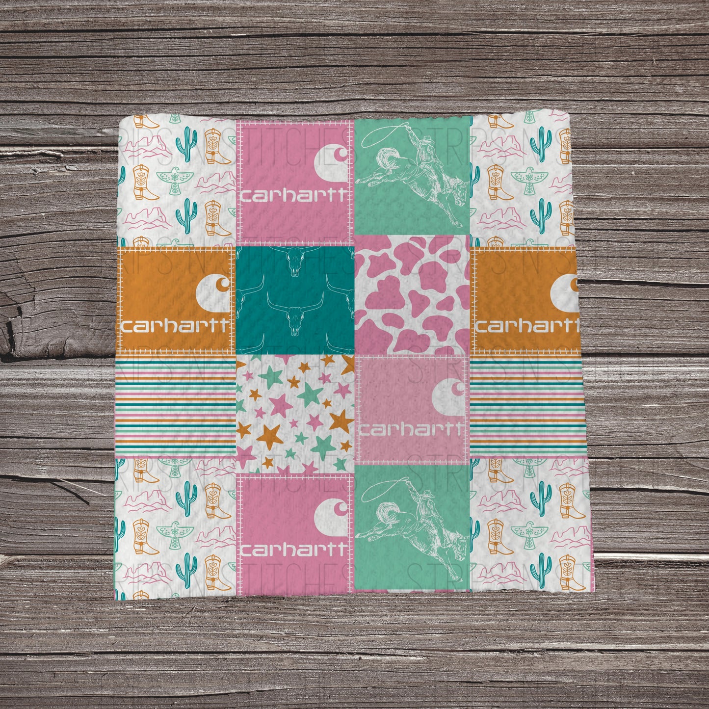 Cowgirl Candy Western Carhartt Patchwork | Bullet Fabric Strip | Bow Making | Scrunchie |