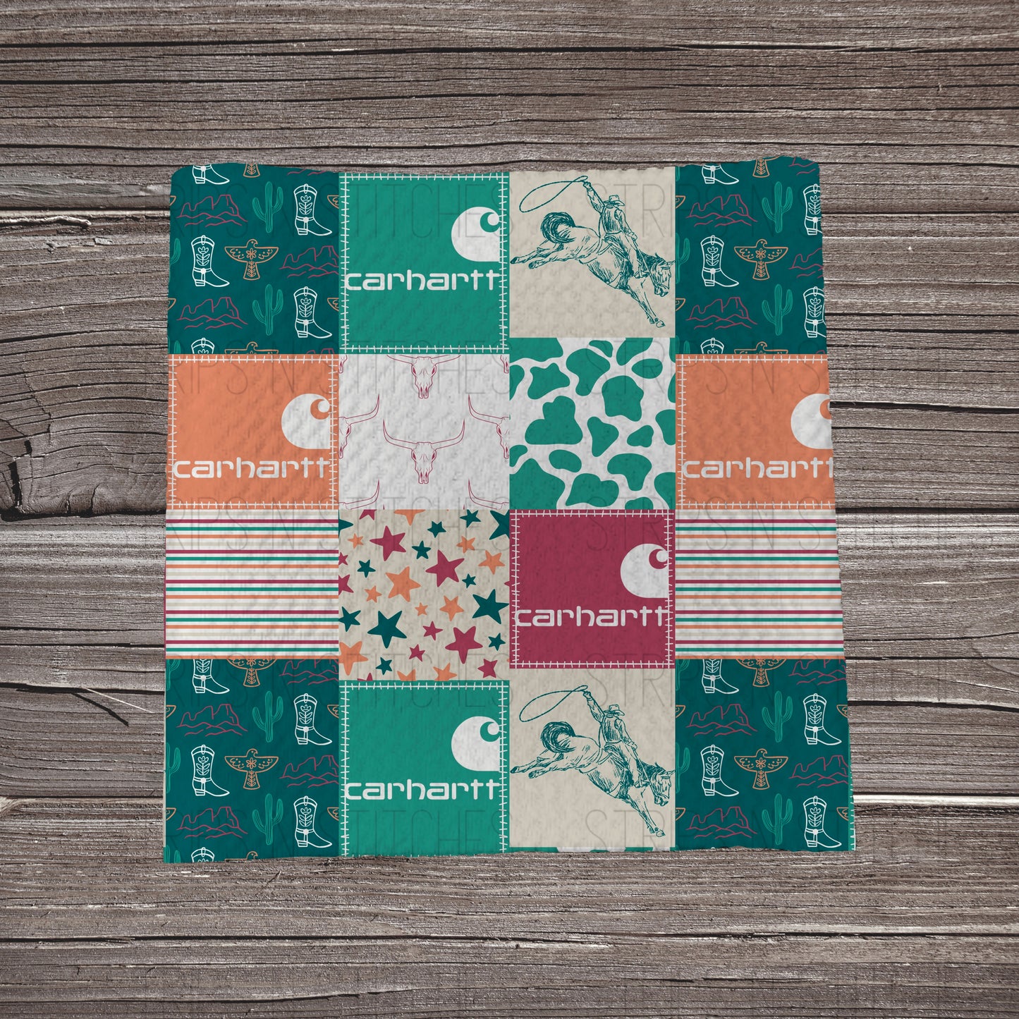 Cranberry Punch Western Carhartt Patchwork | Bullet Fabric Strip | Bow Making | Scrunchie |