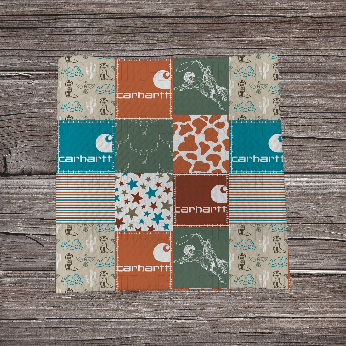 Moody Western Carhartt Patchwork | Bullet Fabric Strip | Bow Making | Scrunchie |