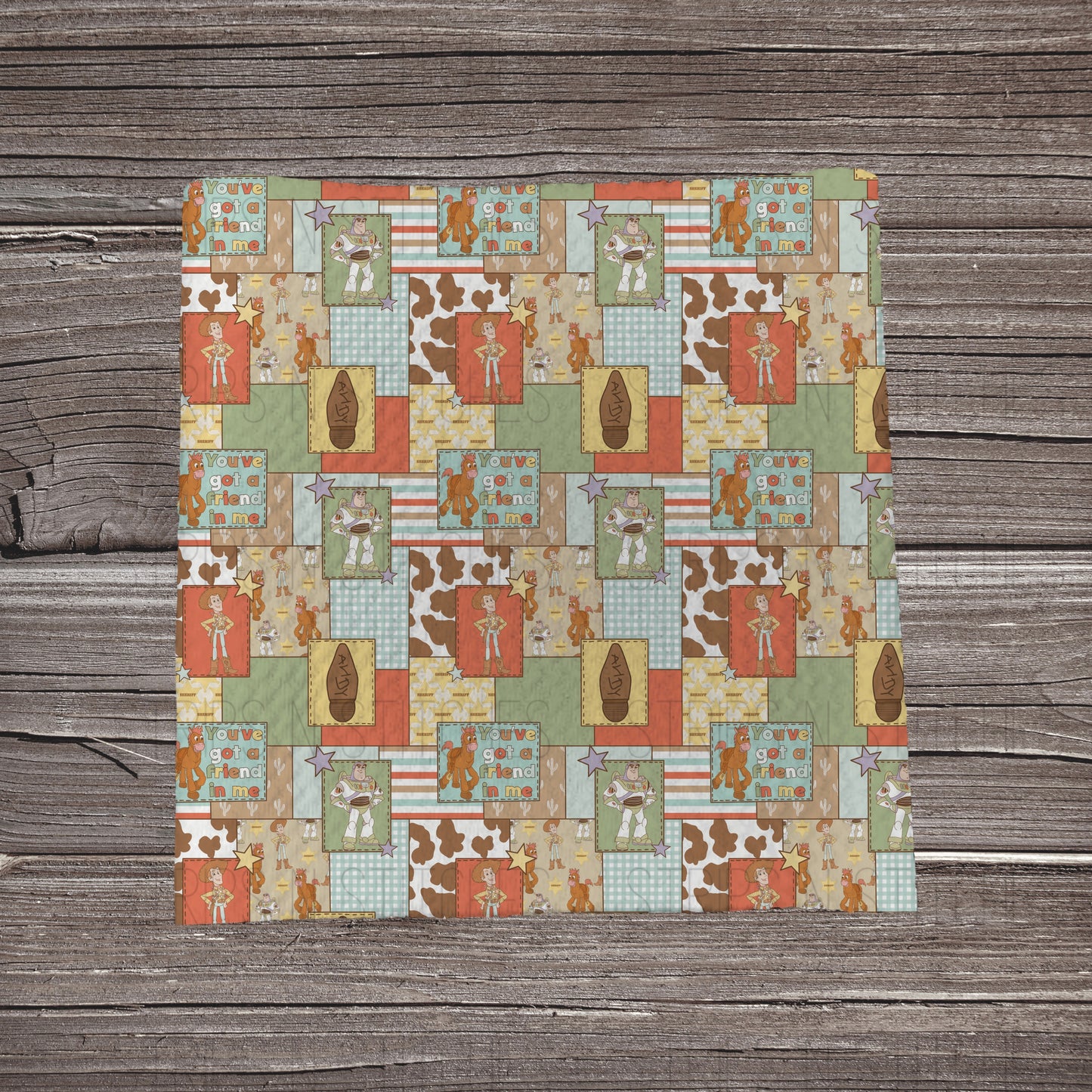 Muted Toy Patchwork | Fabric Strip- Bow Making- Headwrap- Scrunchies