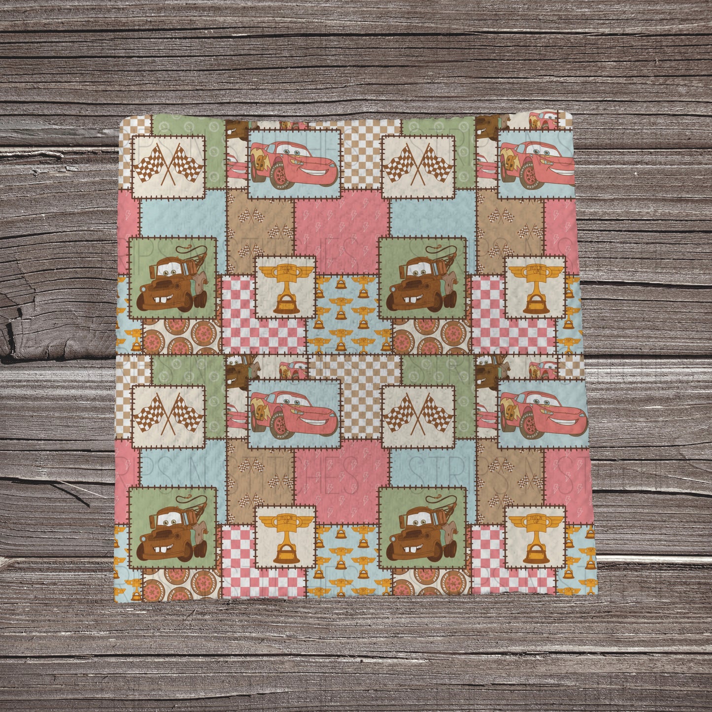 Pink Radiator Springs Patchwork | Fabric Strip- Bow Making- Headwrap