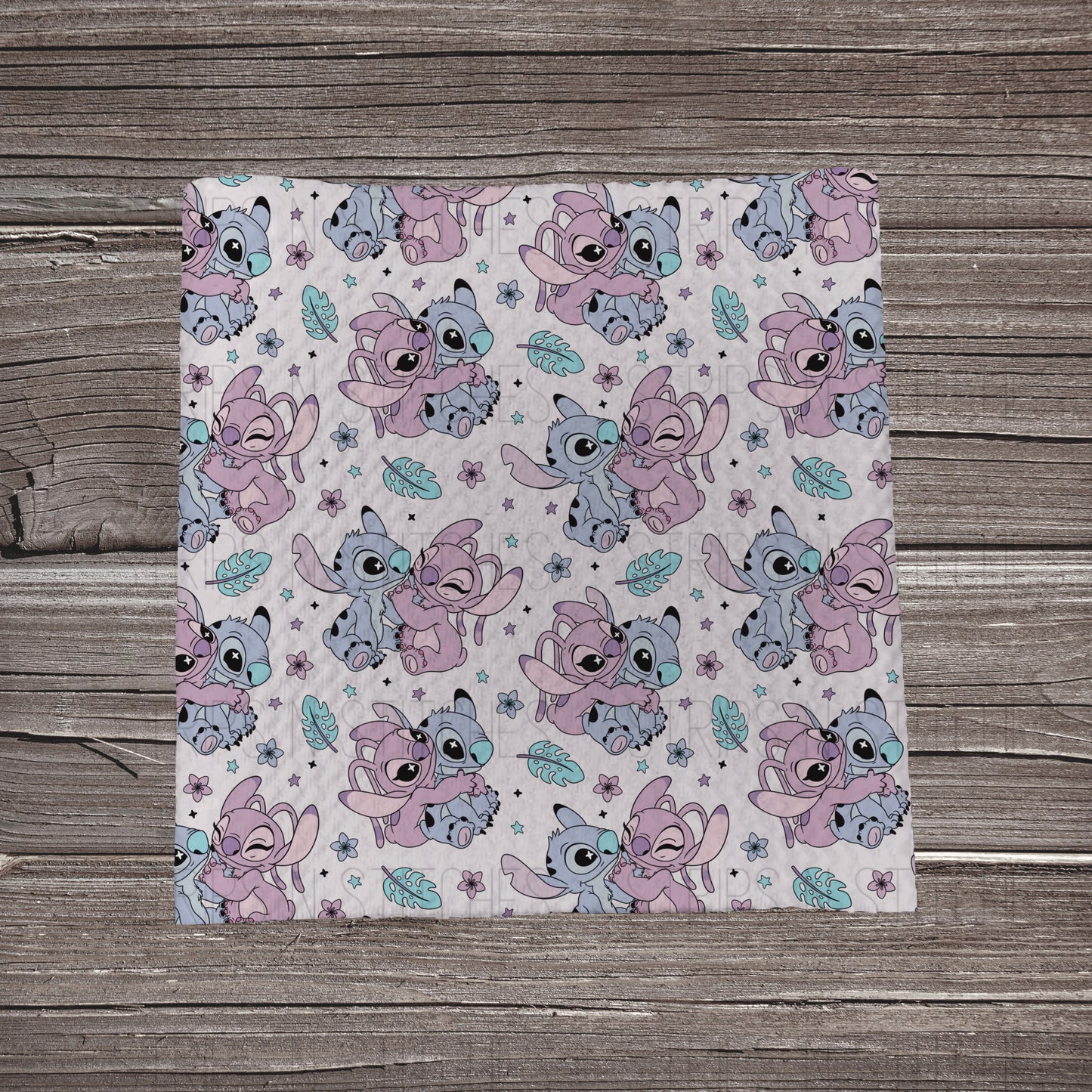 Stitch & Angel Scatter Light Purple | Fabric Strip- Bow Making- Headwrap- Scrunchies