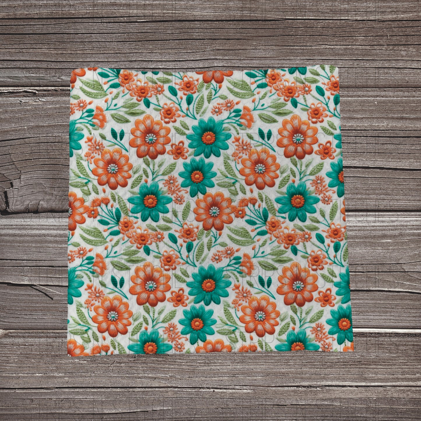 3D Teal & Orange Flowers | Bullet Fabric Strip | Bow Making | Scrunchie |