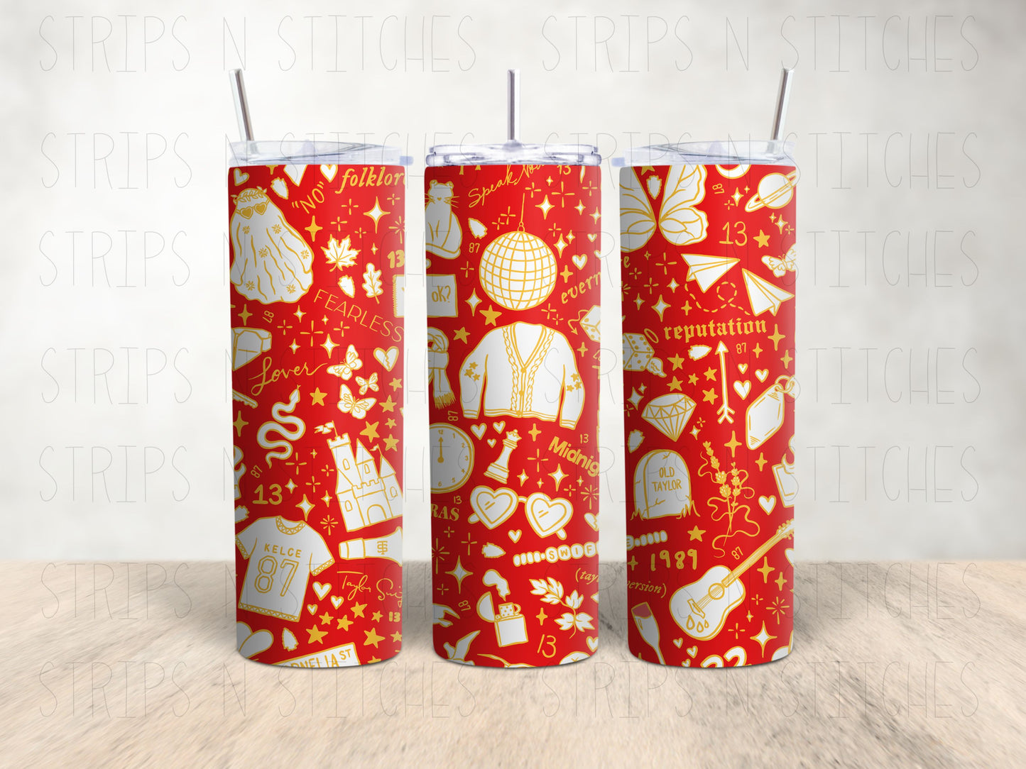 Swifite Chiefs Era - Red - 20 Oz Stainless Steel Tumbler with Lid & Straw