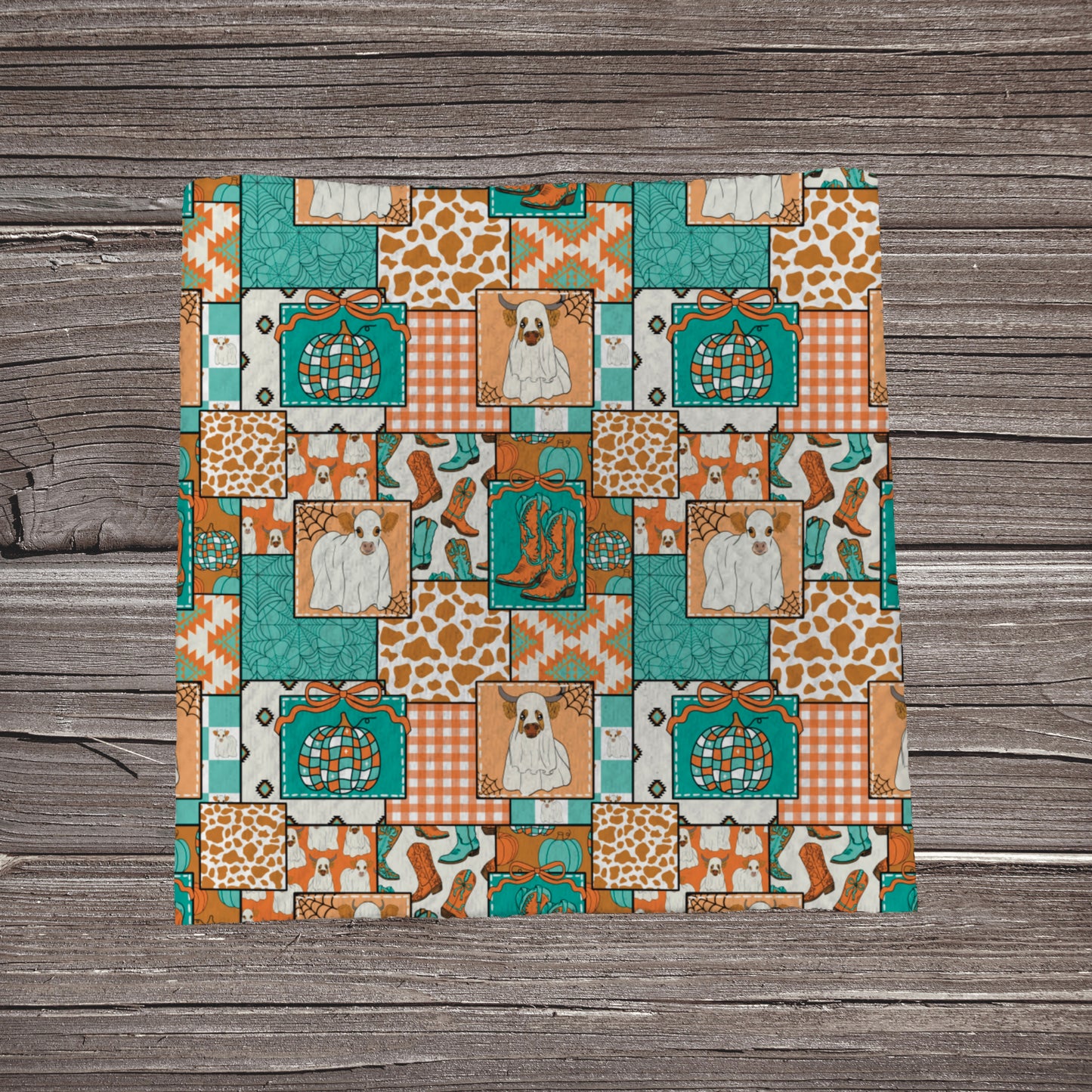 Halloween Cowgirl Patchwork | Fabric Strip | Bow Making- Headwrap- Scrunchies
