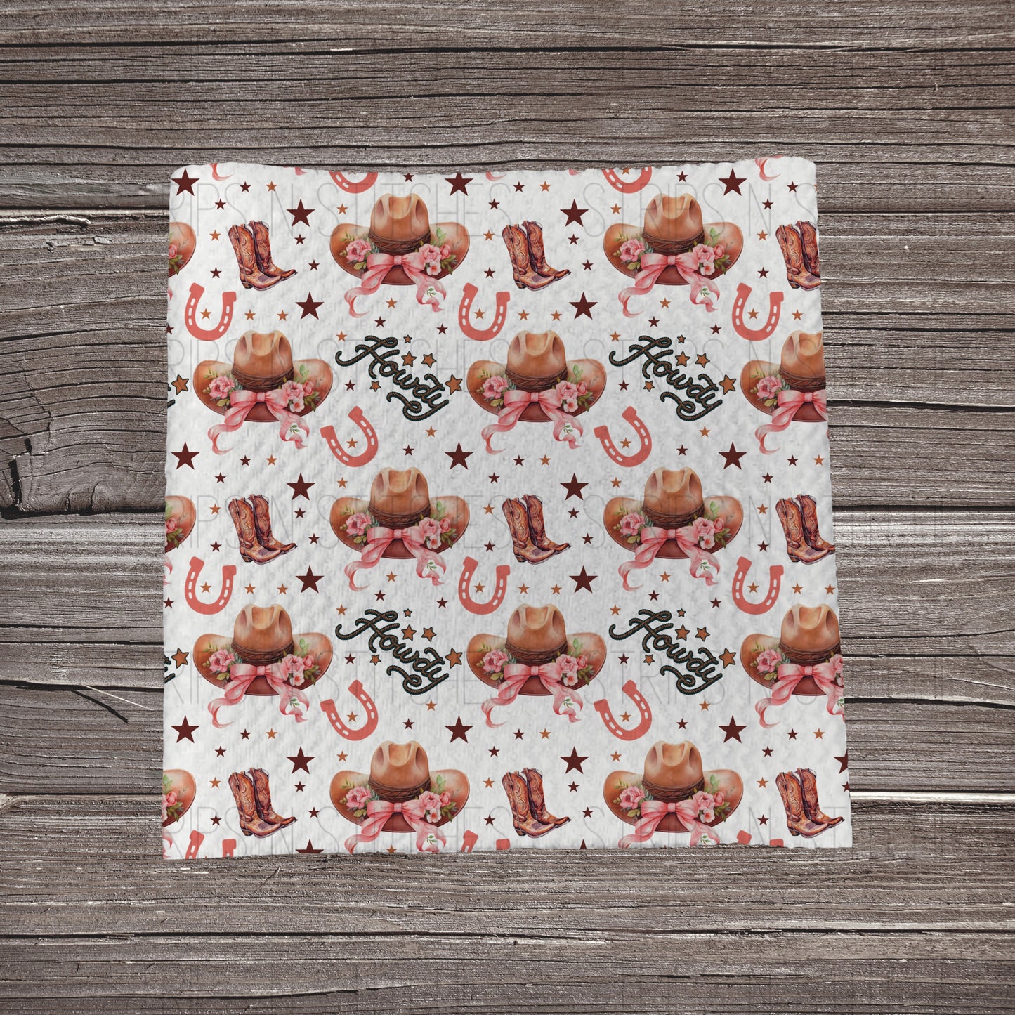 Howdy Scatter Cowgirl PINK- EXCLUSIVE | Fabric Strip | Bow Making | Scrunchie | Headwraps