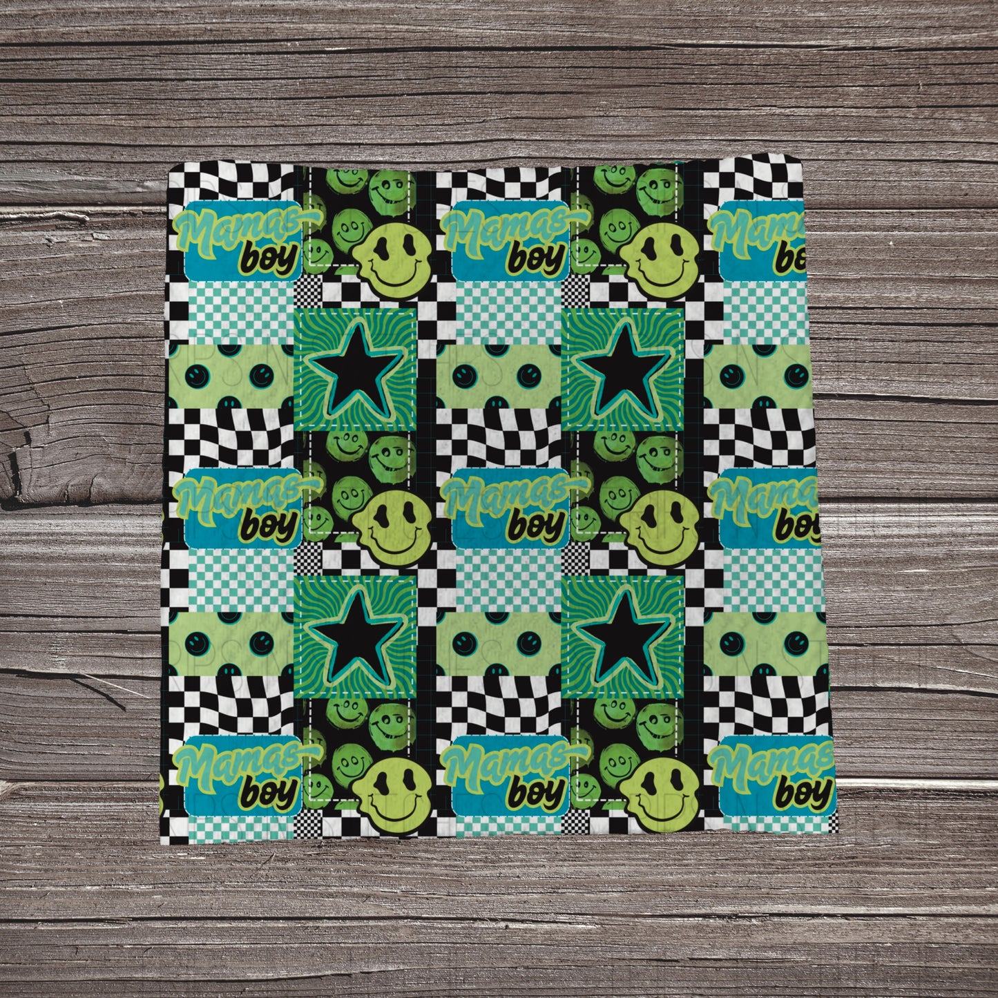 Green Mama’s Boy Patchwork | Fabric Strips | Bow Making | Scrunchies | Headwraps