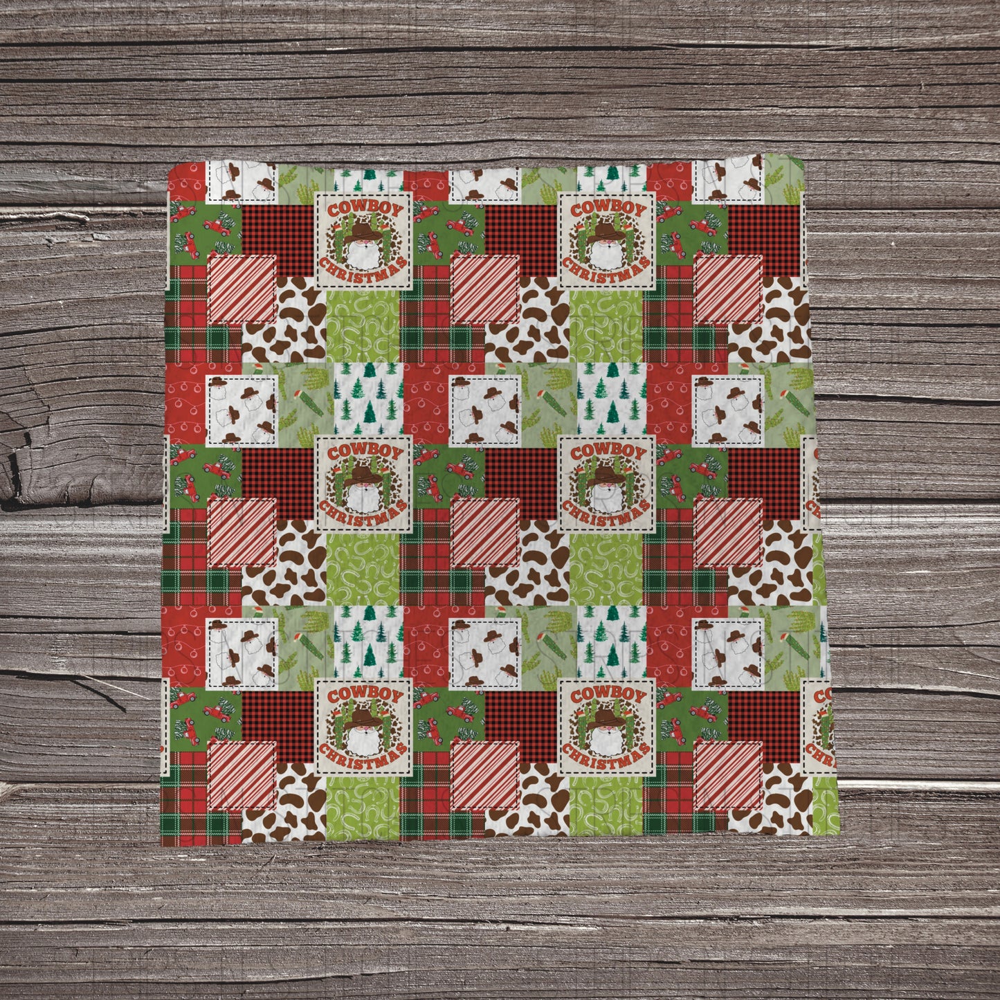 Cowboy Christmas Patchwork | Bow Making | Headwrap | Scrunchies