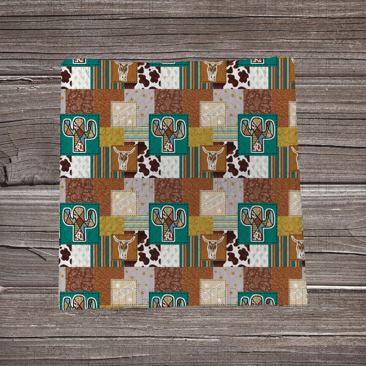 Rustic Howdy Patchwork | Bullet Fabric Strip | Bow Making | Scrunchie |