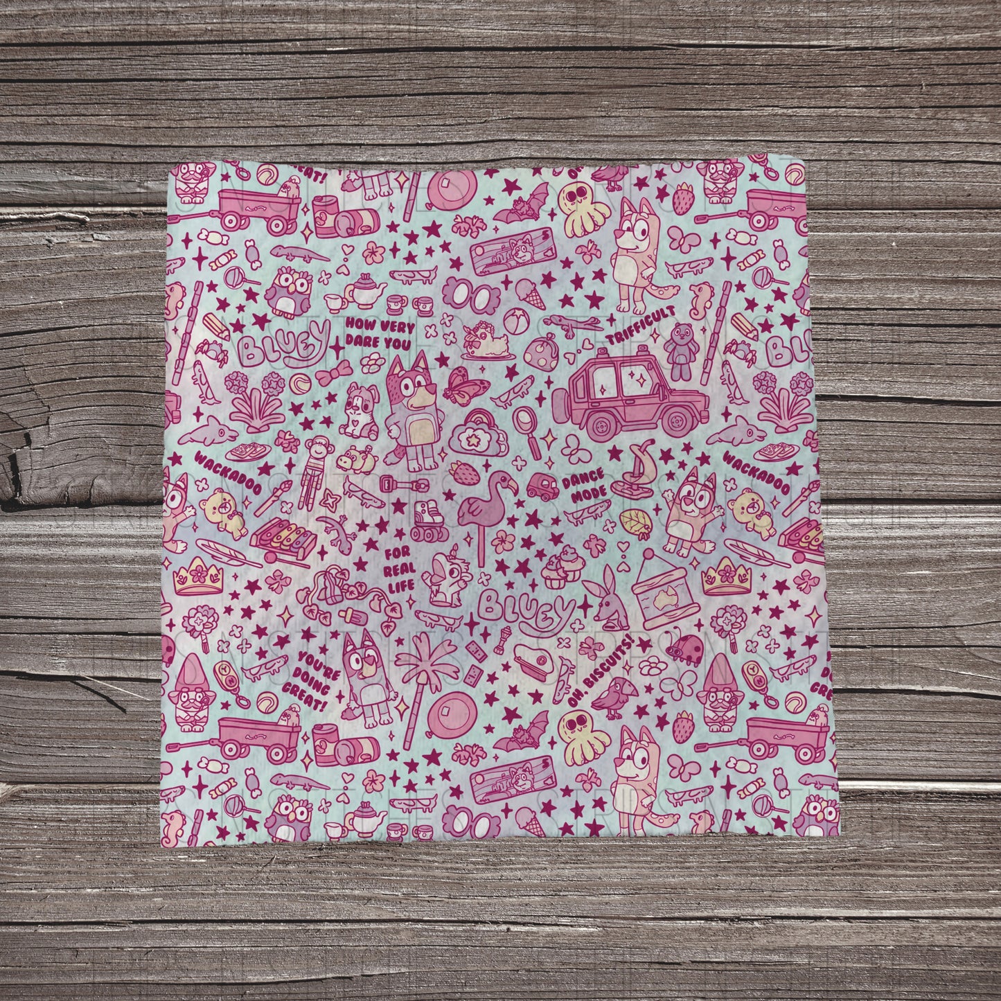 Classic Pink Bluey Scatter | Bow Making | Headwrap | Scrunchies