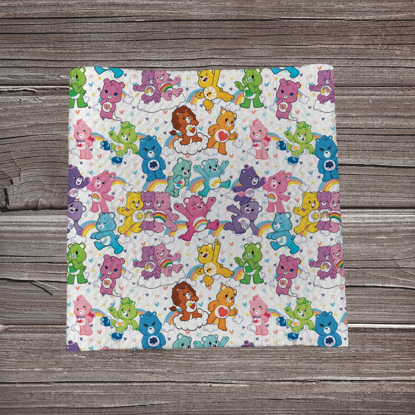 Caring Bears Fabric Strip- Bow Making- Headwrap- Scrunchies