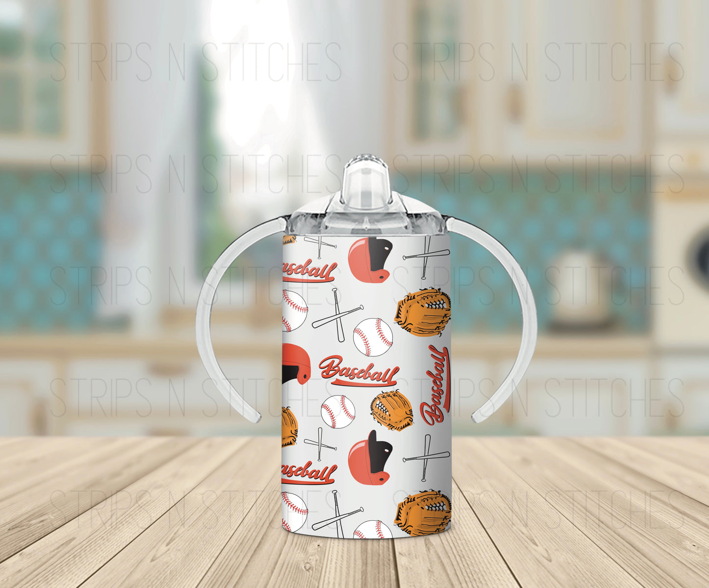 Baseball Scatter Red | Grow with Me Tumbler- 12oz- Two Lids