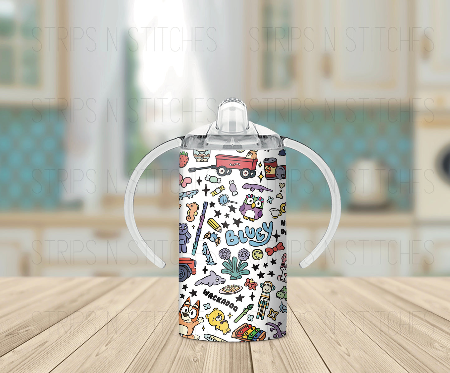 Colorful Bluey - Grow with Me Tumbler- 12oz- Two Lids