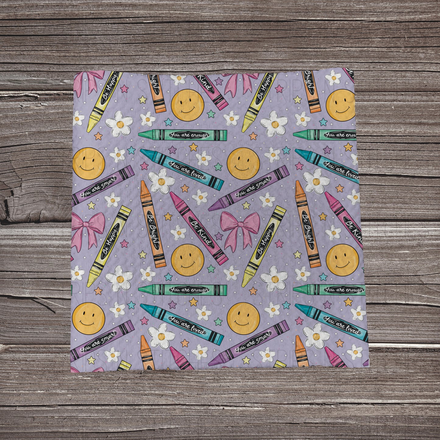 Crayons & Bows Affirmations- Purple | Fabric Strip | Bow Making | Headwrap | Scrunchies