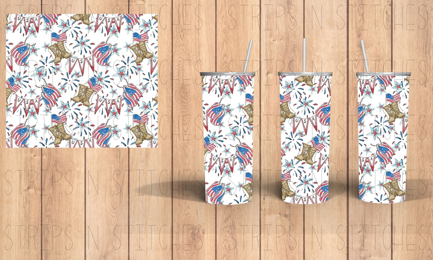 American Hero | 20 Oz Tumbler Sublimation Transfer | Ready to Press
