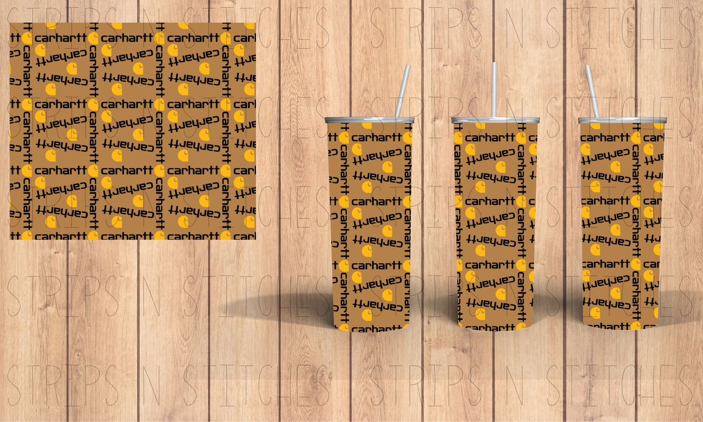 Tan Carhartt | 20 Oz Tumbler Sublimation Transfer | Ready to Press