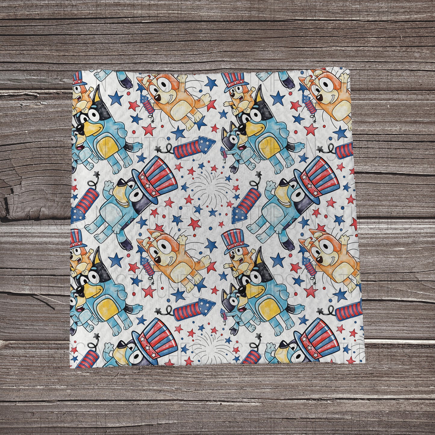 Patriotic Bluey | Fabric Strip- Bow Making- Headwrap- Scrunchies