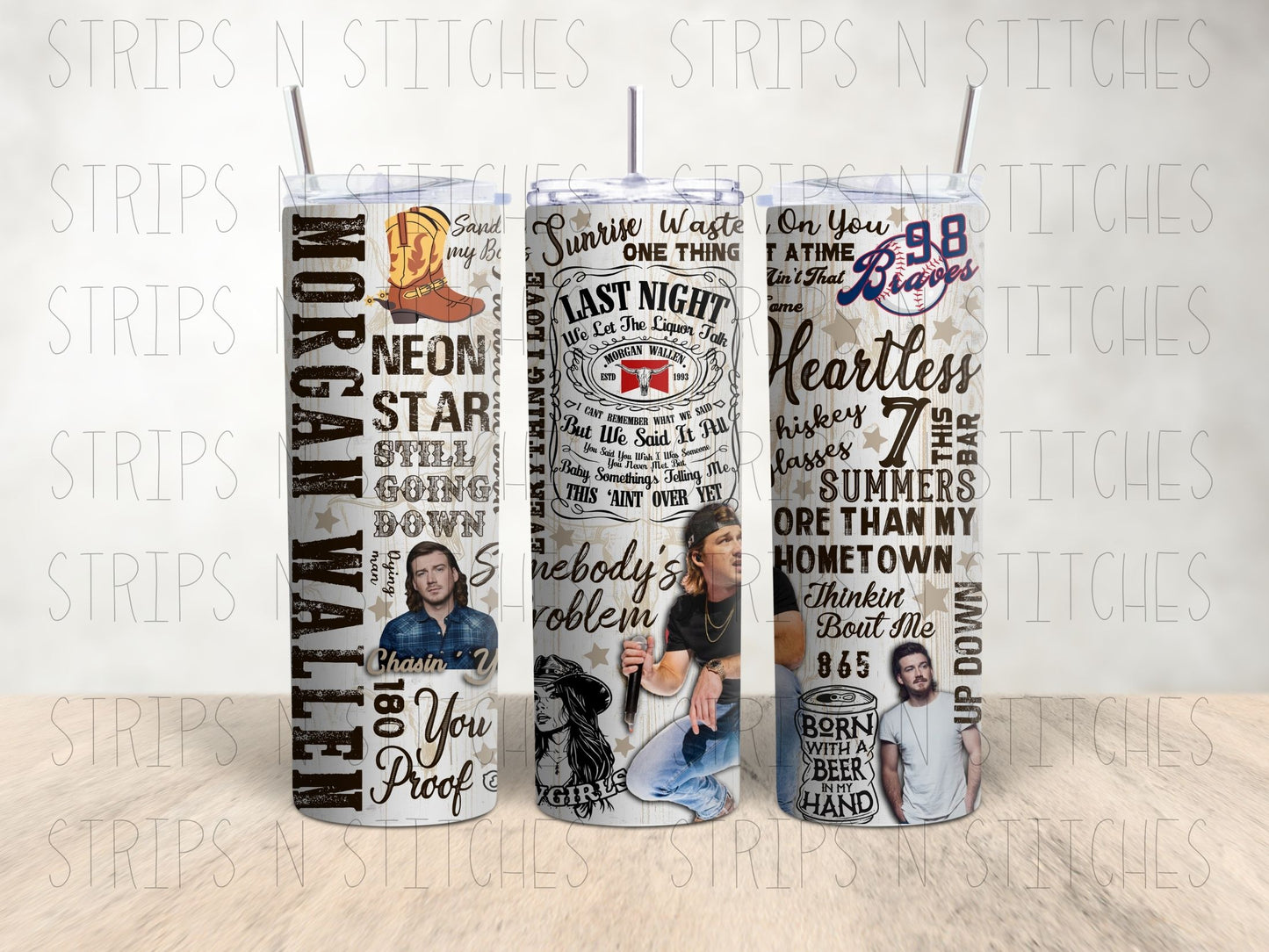 Morgan Wallen - 20 Oz Stainless Steel Tumbler with Lid & Straw
