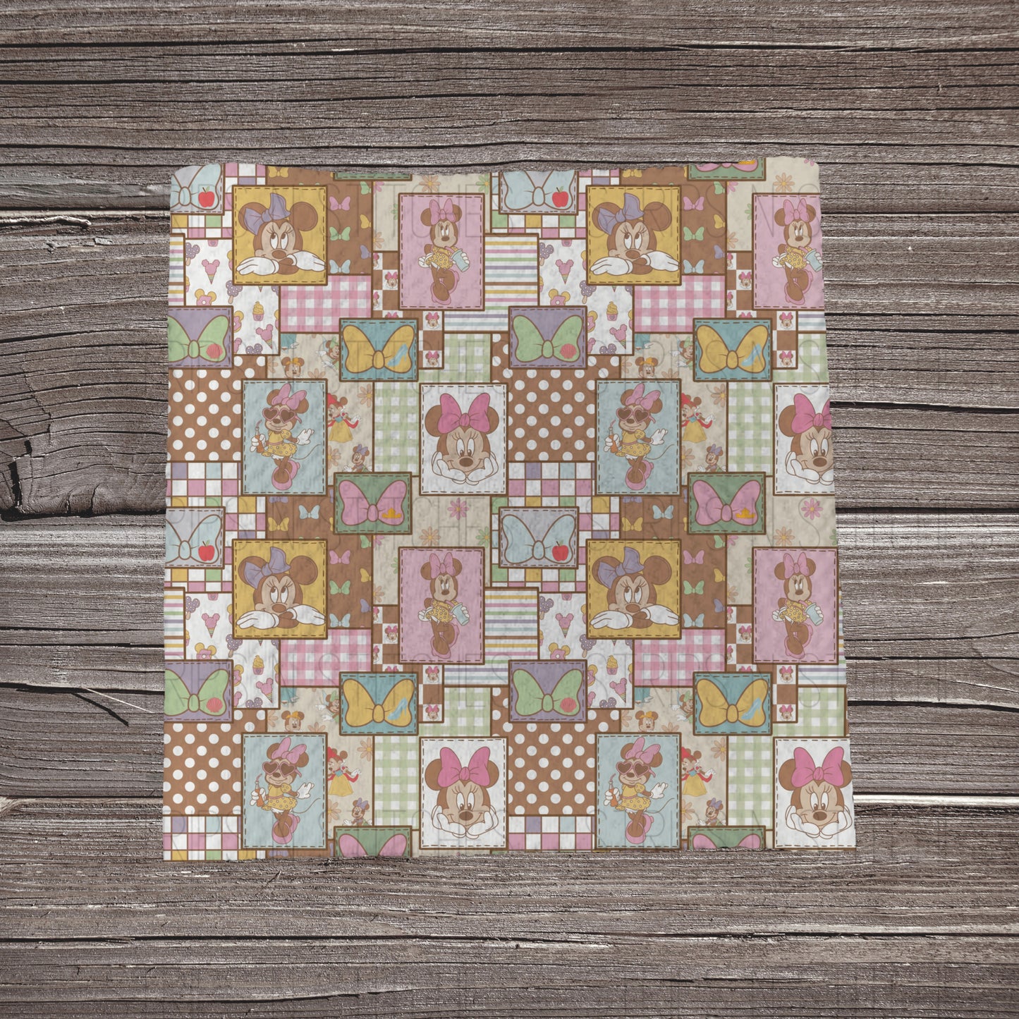 Muted Girl Mouse Patchwork | Fabric Strip- Bow Making- Headwrap- Scrunchies