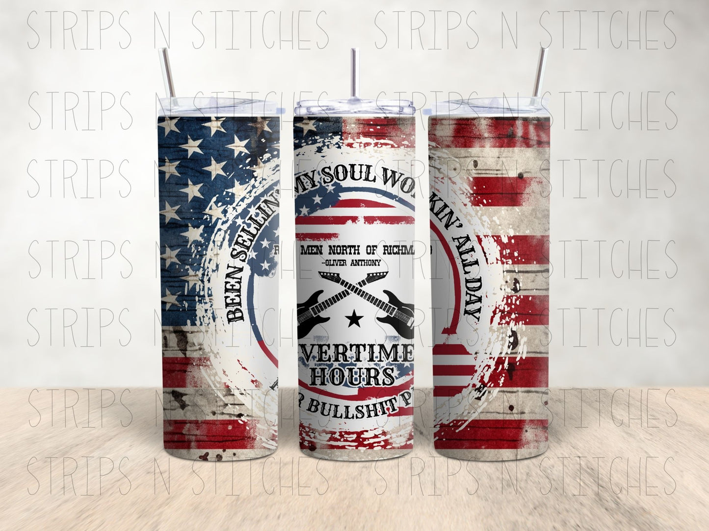Overtime Hours - 20 Oz Stainless Steel Tumbler with Lid & Straw