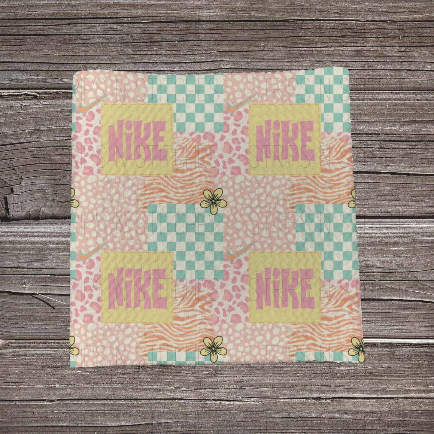 Pastel Nike Patchwork | Fabric Strip | Bow Making | Headwrap | Scrunchies