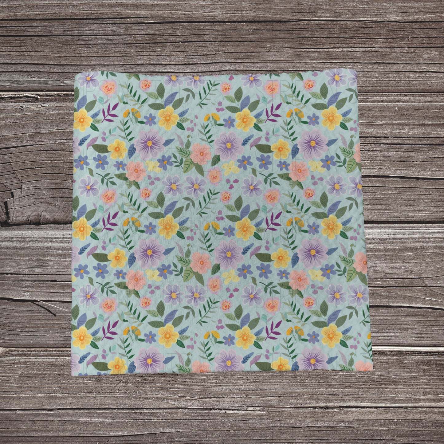 Pastel Spring Flowers- Blue | Bullet Fabric Strip | Bow Making | Scrunchie | Headwrap