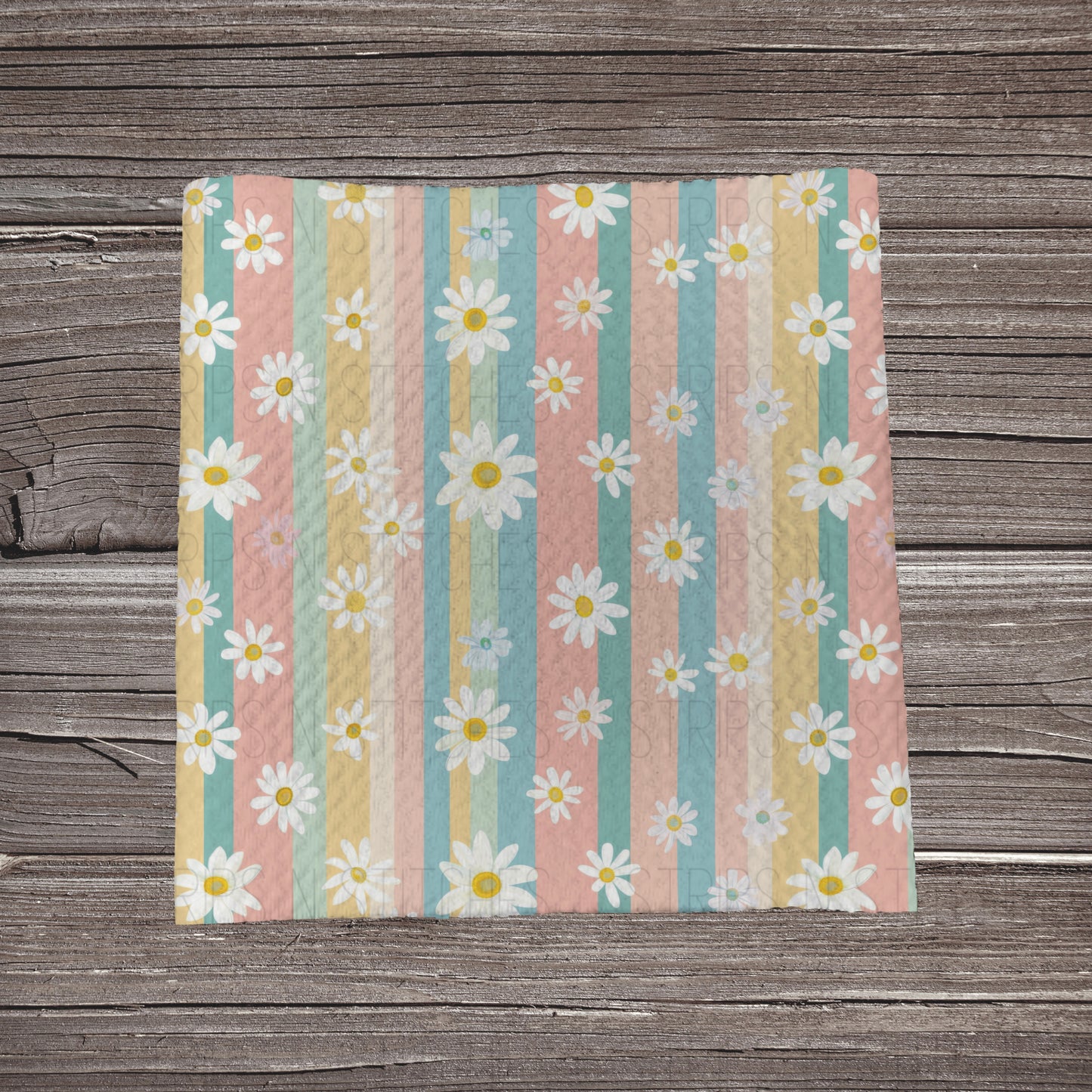 Pastel Striped Daisy | Bullet Fabric Strip | Bow Making | Scrunchie | Headwrap