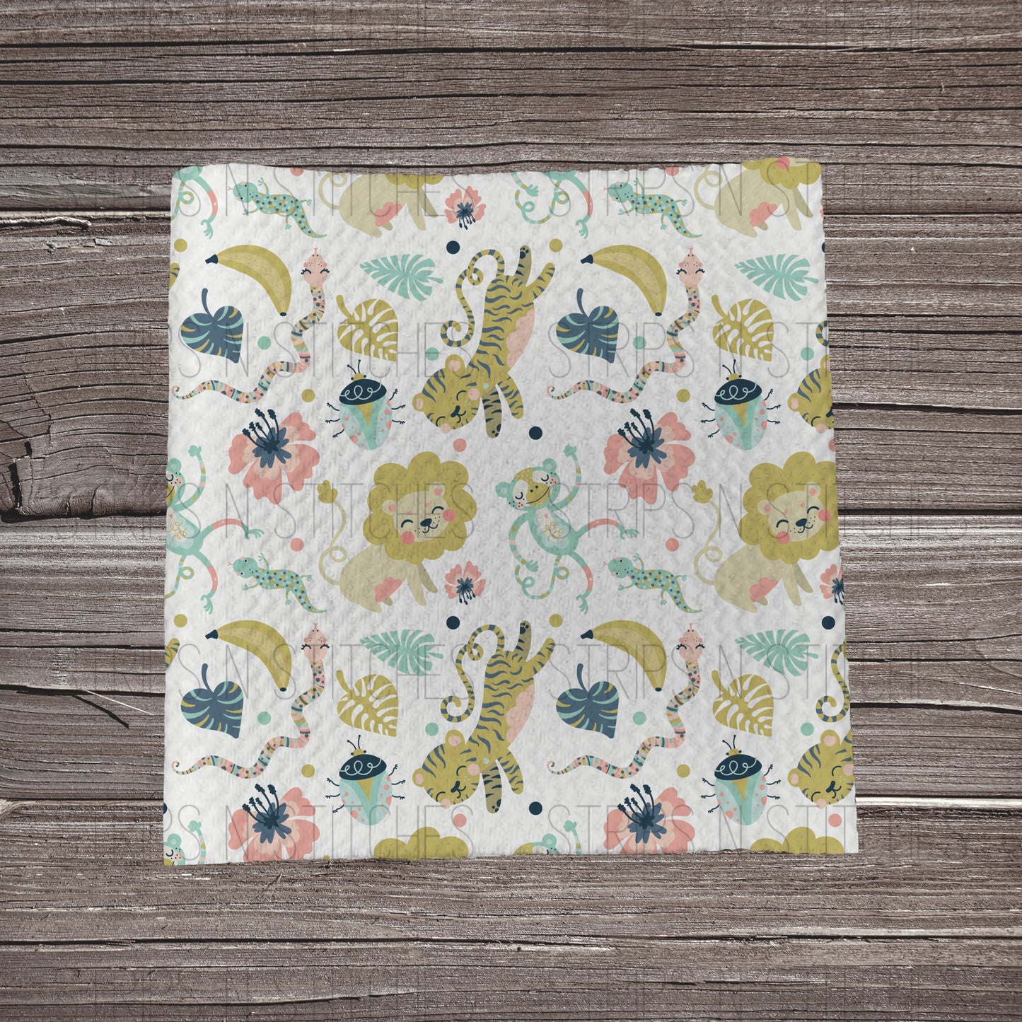 Pastel Zoo Friends | Fabric Strip- Bow Making- Headwrap- Scrunchies