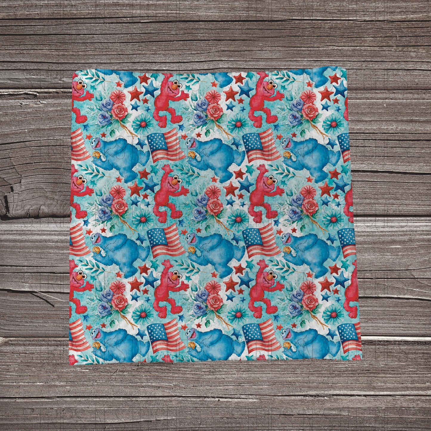 Patriotic Elmo | Fabric Strip- Bow Making- Headwrap- Scrunchies