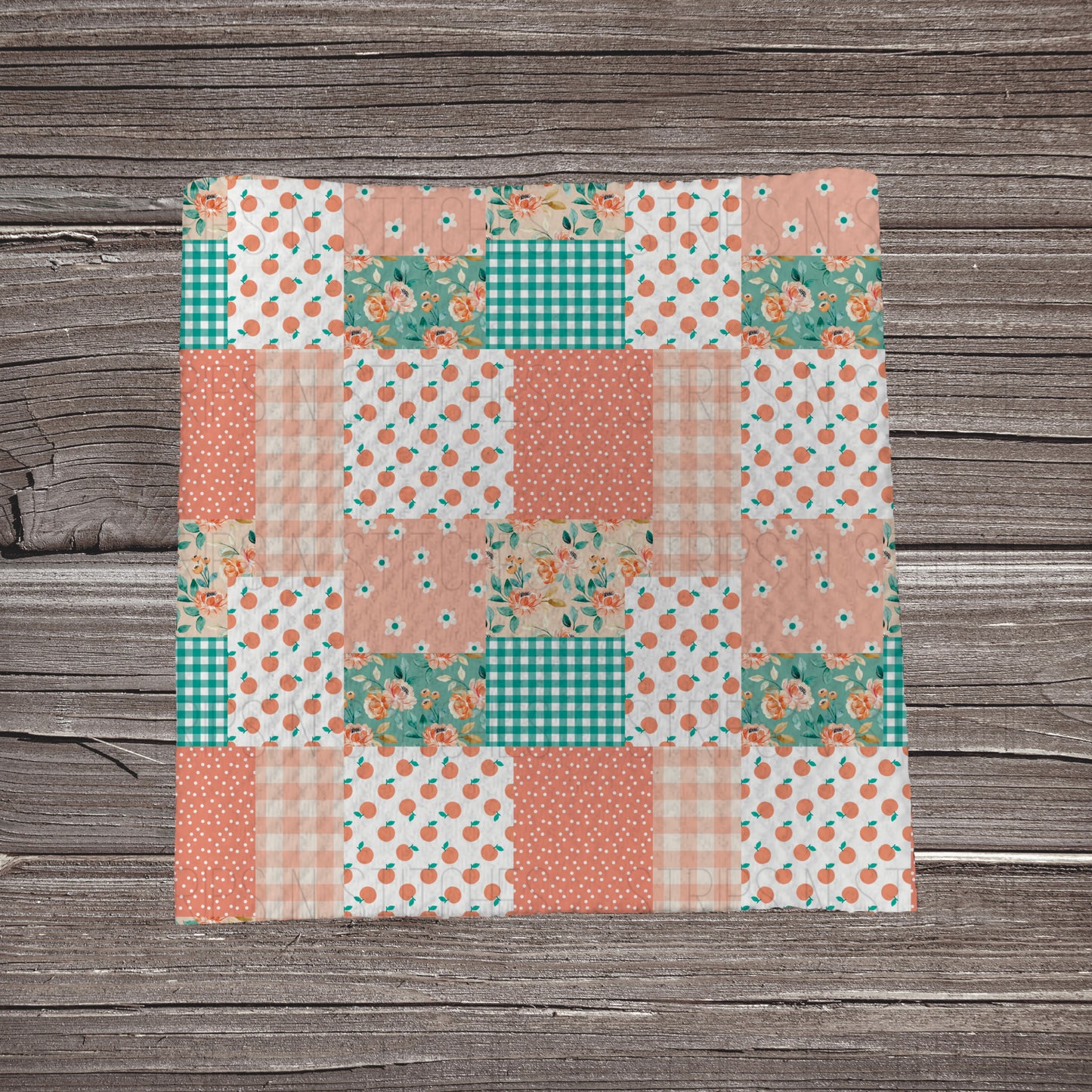 Peach Floral Patchwork | Fabric Strip | Bow Making | Headwrap | Scrunchies